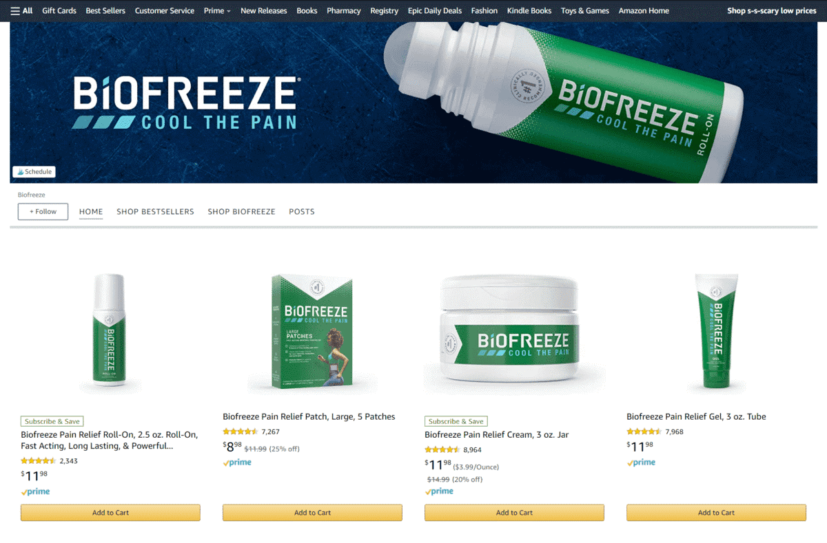biofreeze amazon store