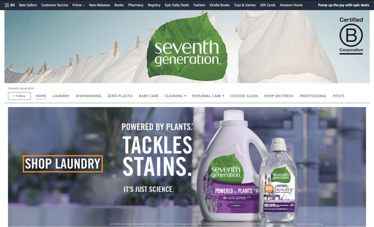 seventh generation amazon store