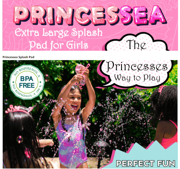 Princessea Splash Pad-Inspiring Amazon Enhanced Brand Content Examples 