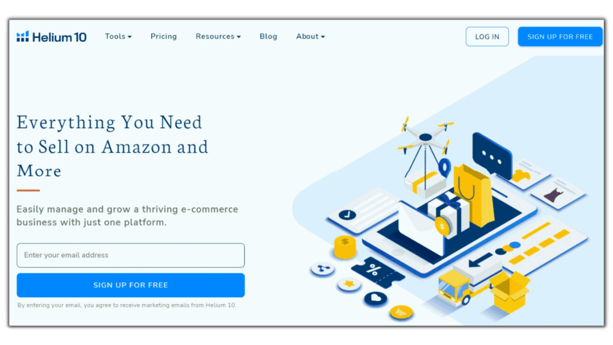 Helium 10 tool for Amazon sellers