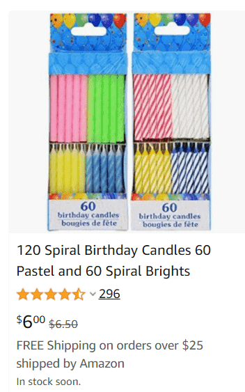 Buy in Bulk 120 Spiral Birthday Candles