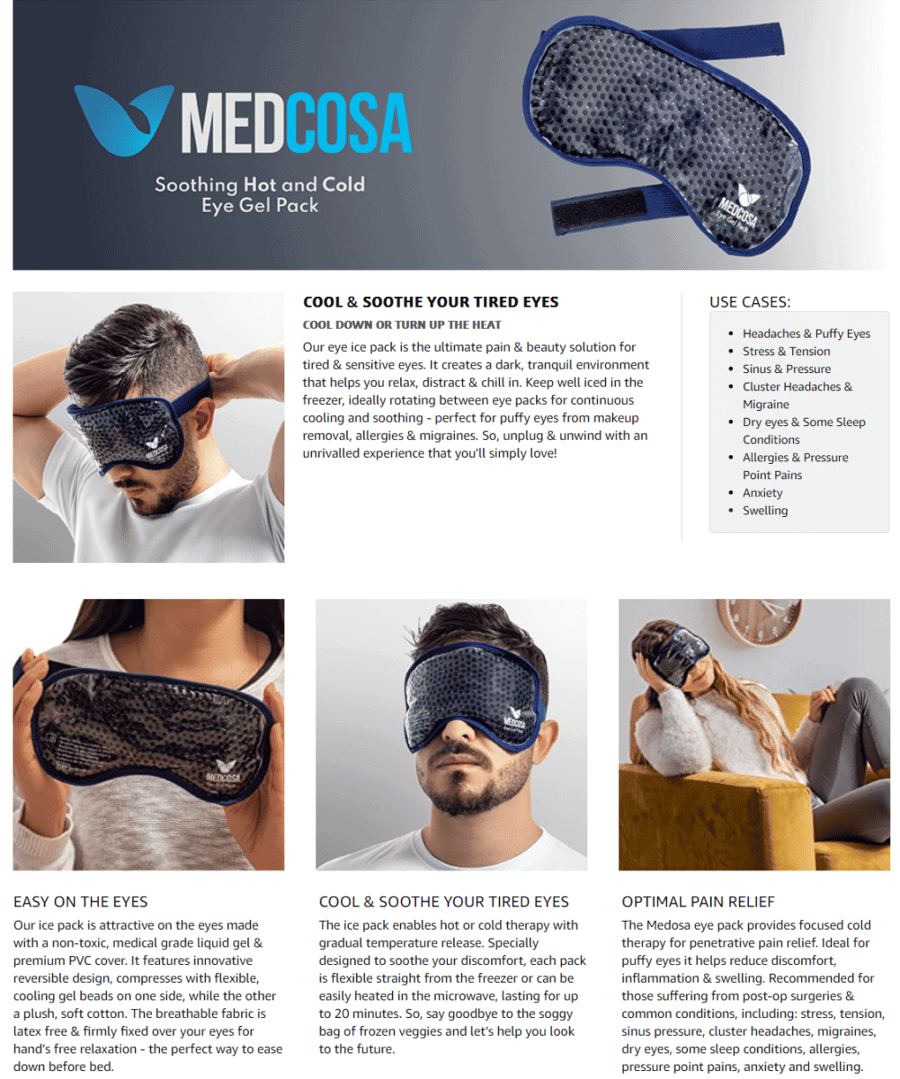 Medcosa Eye Ice Pack Amazon Enhanced Brand Content Example