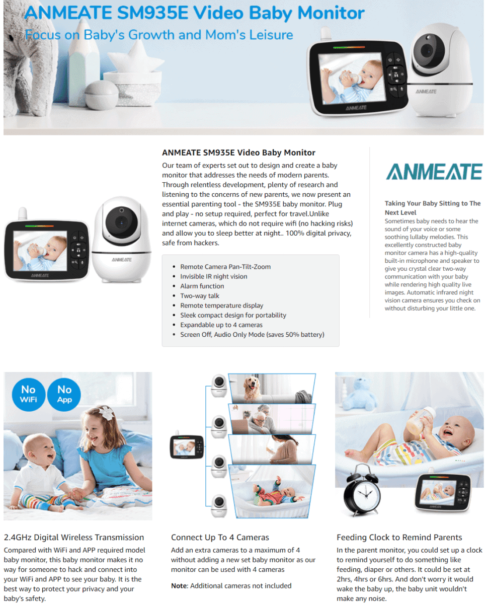 Baby Monitor with Remote Pan-Tilt-Zoom Camera brand’s EBC section