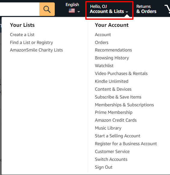 accounts and lists