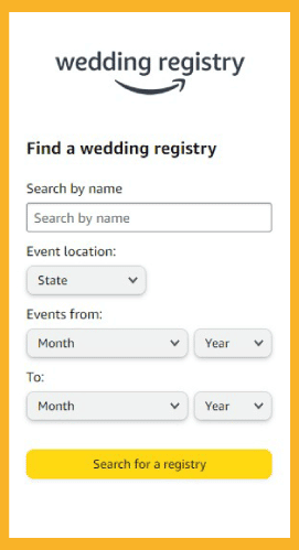 Amazon wedding registry find a couple