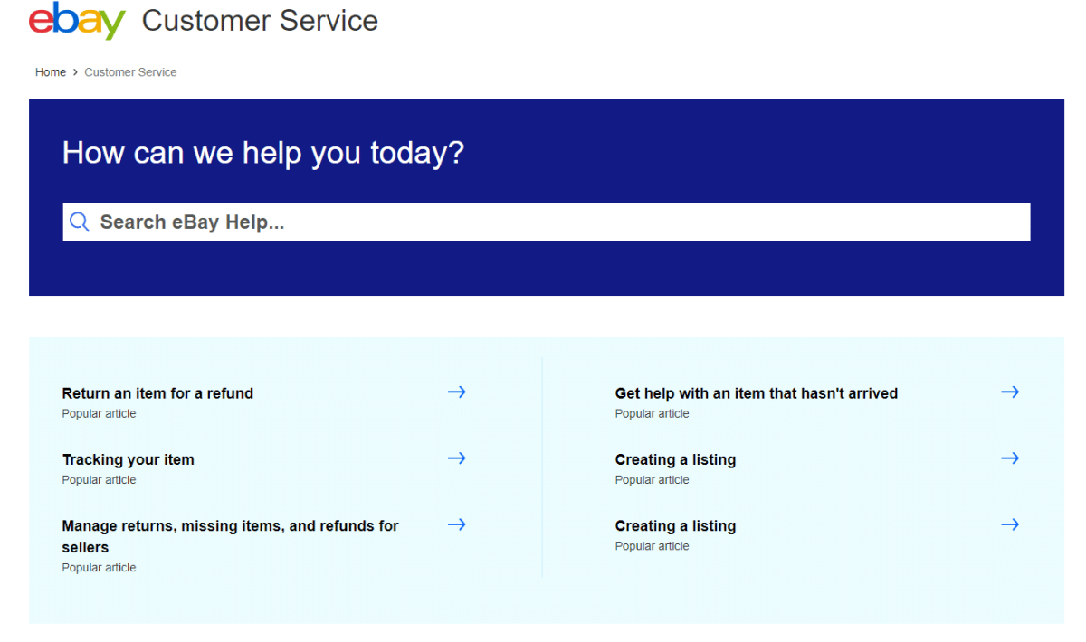 ebay customer support