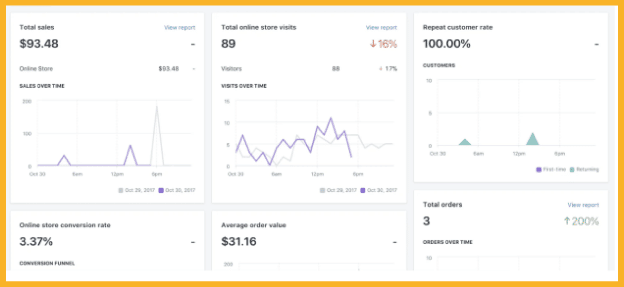 Shopify analytics reports (Critical Insights)