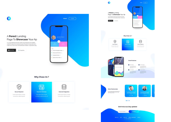 Perect’s product landing page example has a minimalist
