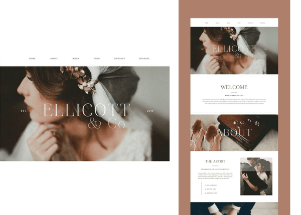 This product landing page is perfect for spreading the word about your wedding gown line. 