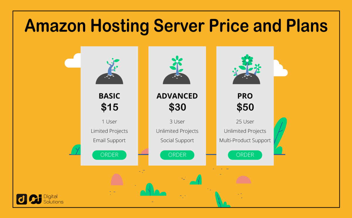 amazon hosting server price