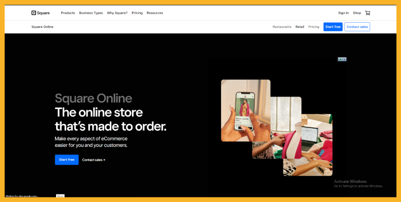 square online homepage