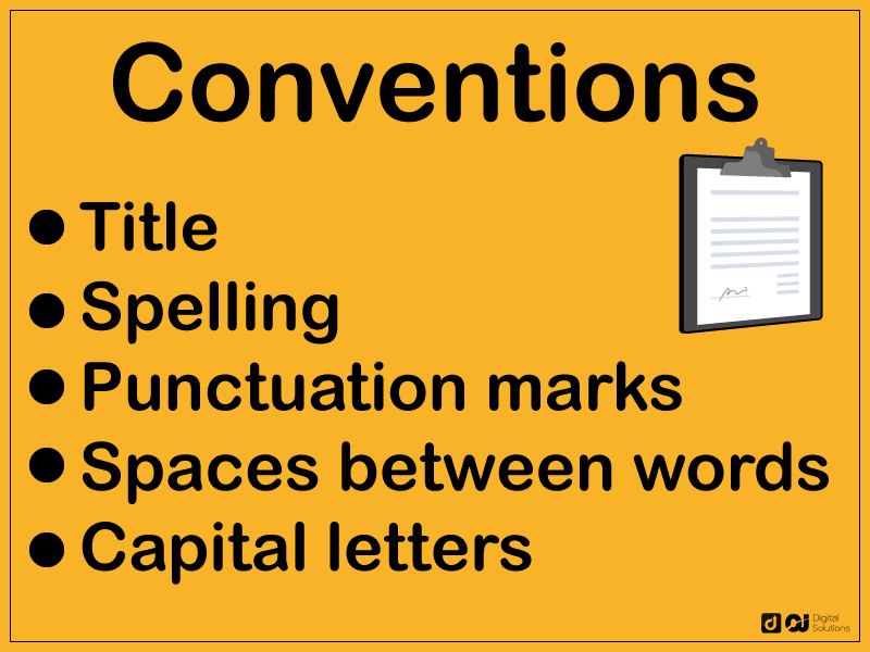 what are conventions in writing