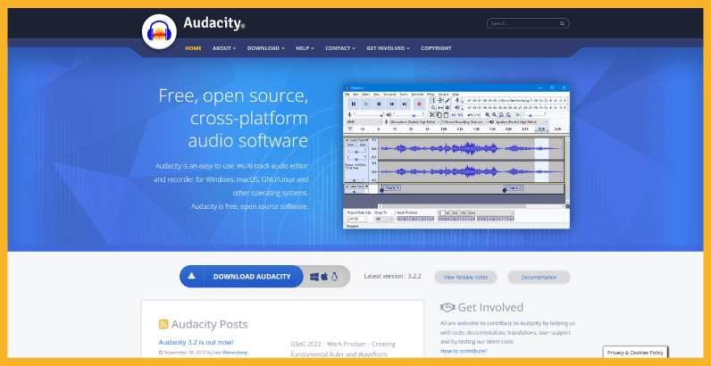Audacity is free podcast recording software