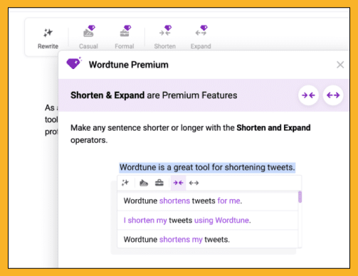 wordtune is  best writing software for repurposing and reconstructing content