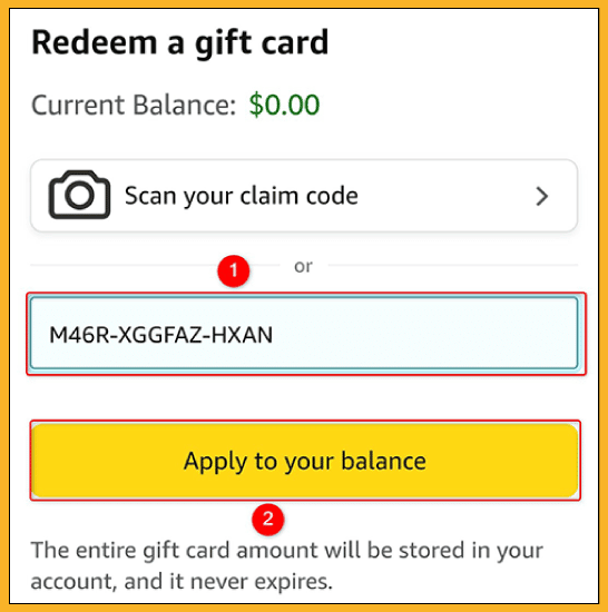 Where Is The Claim Code On An Amazon Gift Card?