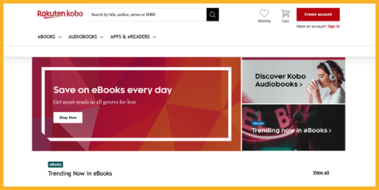 Kobo has a selection of e-readers that can be great for listening to audiobooks