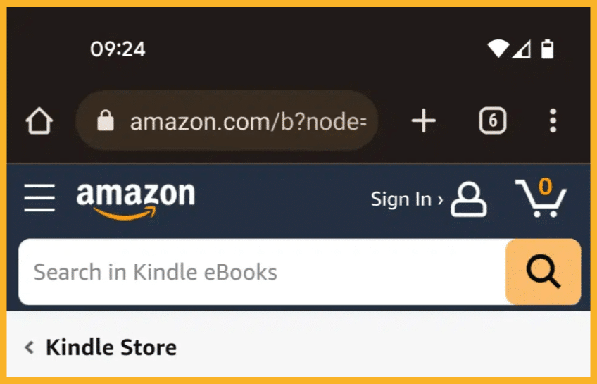 login to your account on amazon website