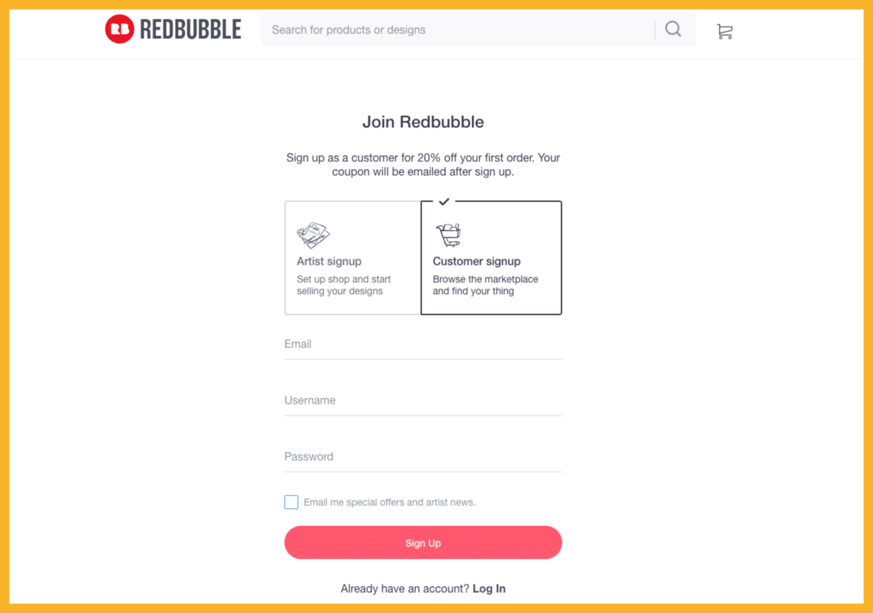 Create a Redbubble Account