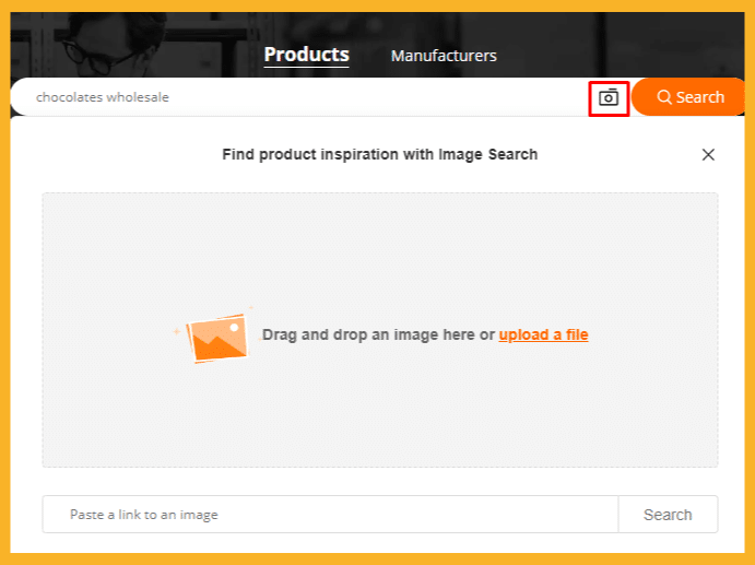 Finding Products on Alibaba,uploading an image of a similar product you want to buy