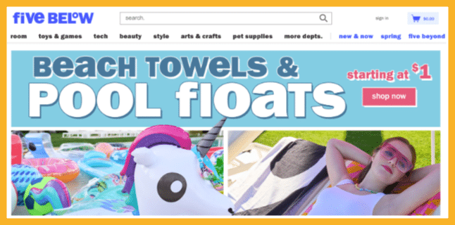 five below homepage