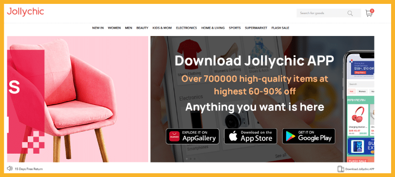 Jollychic homepage