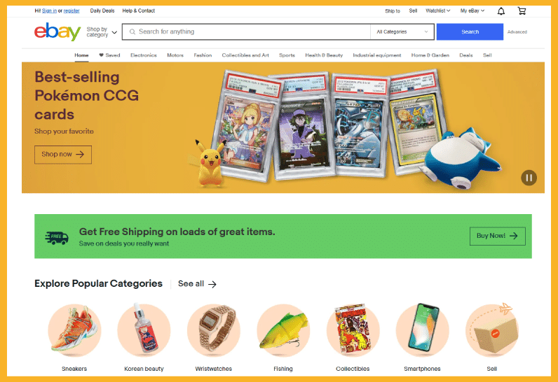 eBay homepage