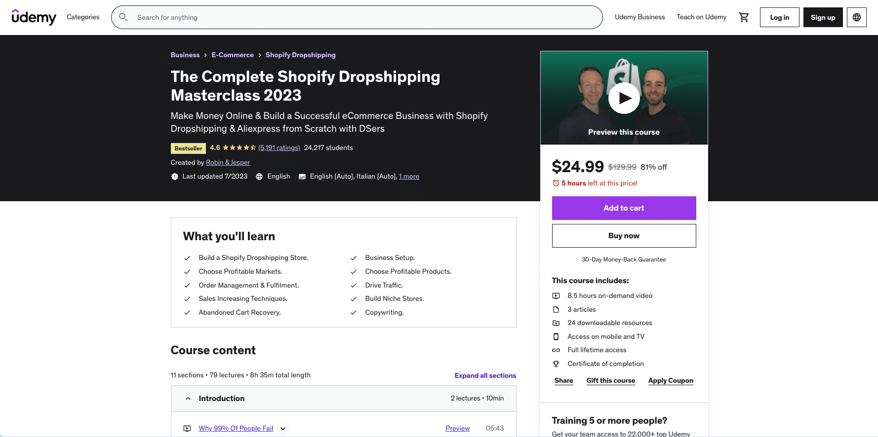 The Complete Shopify Dropshipping Masterclass