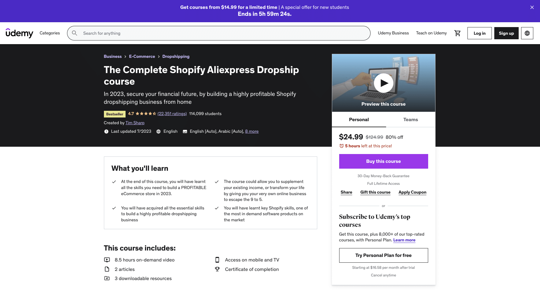 The Complete Shopify AliExpress Dropship Course
