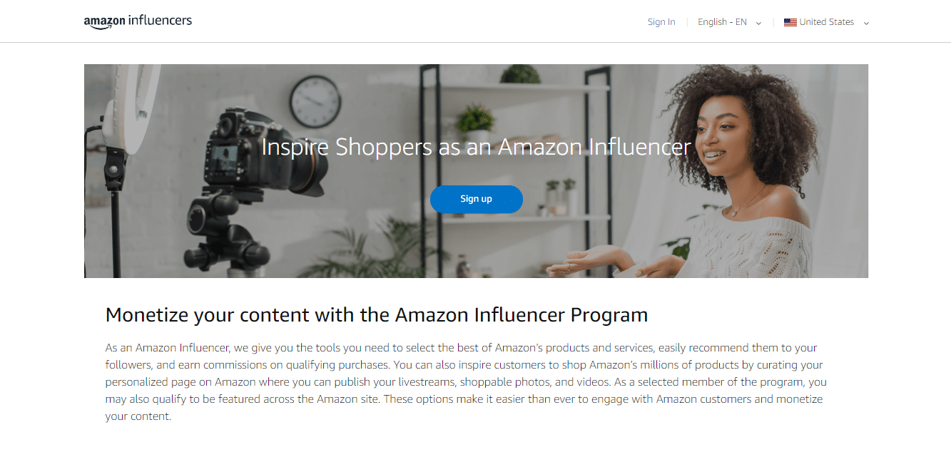 amazon influencers homepage