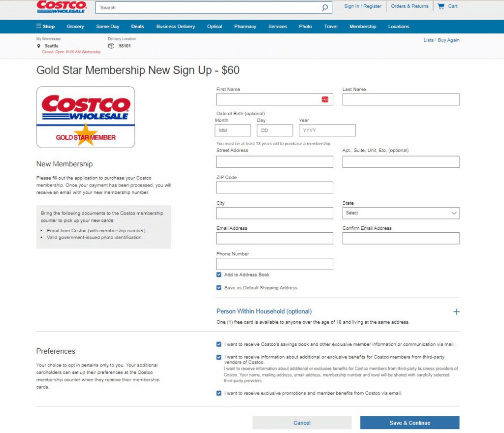 Costco Senior Discount on Membership Fees & InStore Items