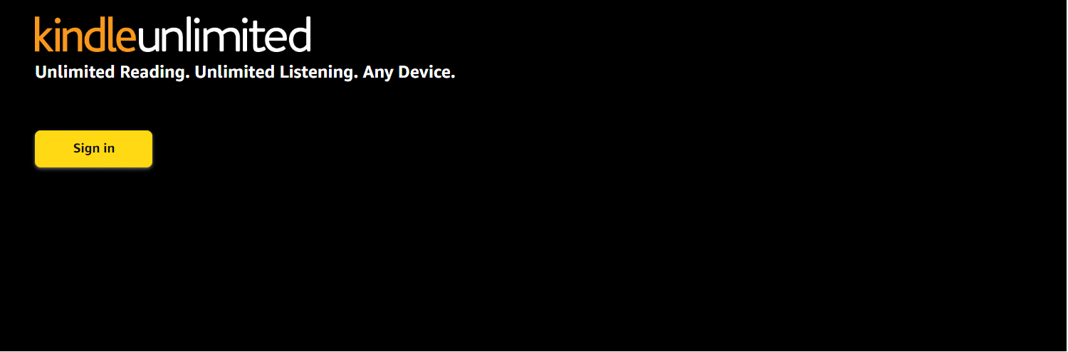 Kindle Unlimited homepage
