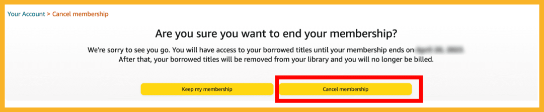 Select Cancel membership