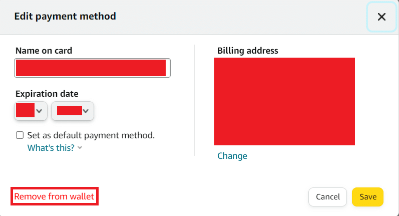 Amazon Edit payment method