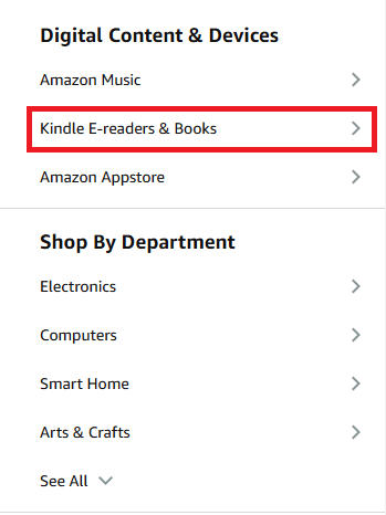 Choose Kindle E-readers & books