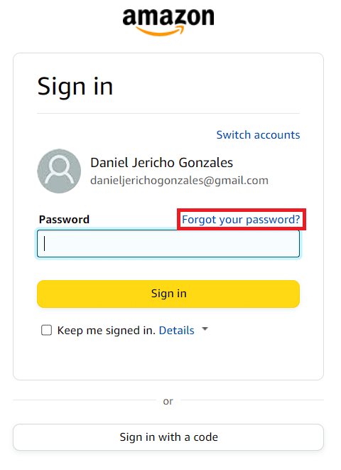 Click Forgot your password