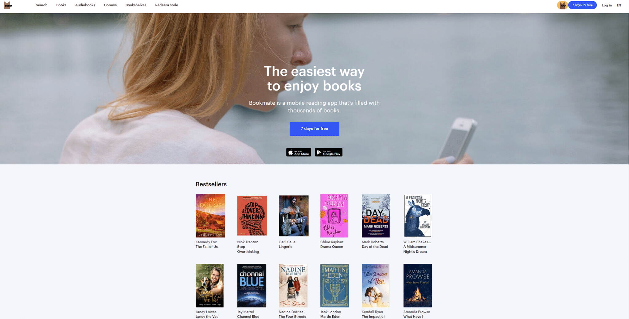 Bookmate homepage